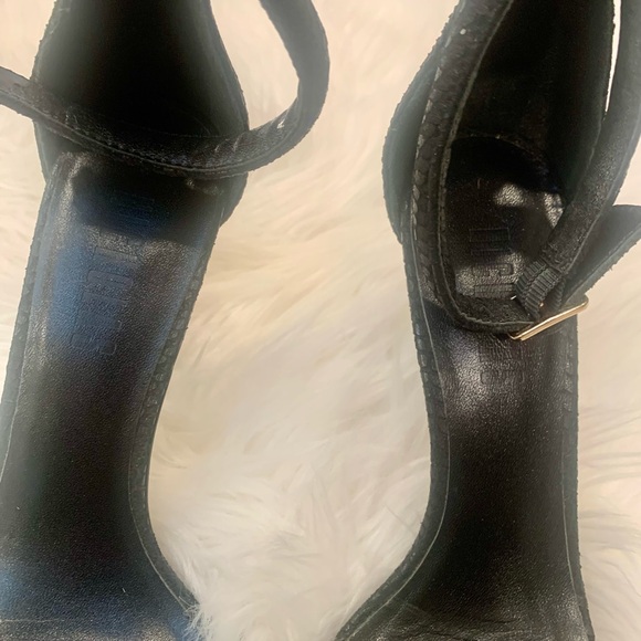 NICHOLAS Black Snakeskin Strappy Stiletto Sandals - Picture 6 of 12